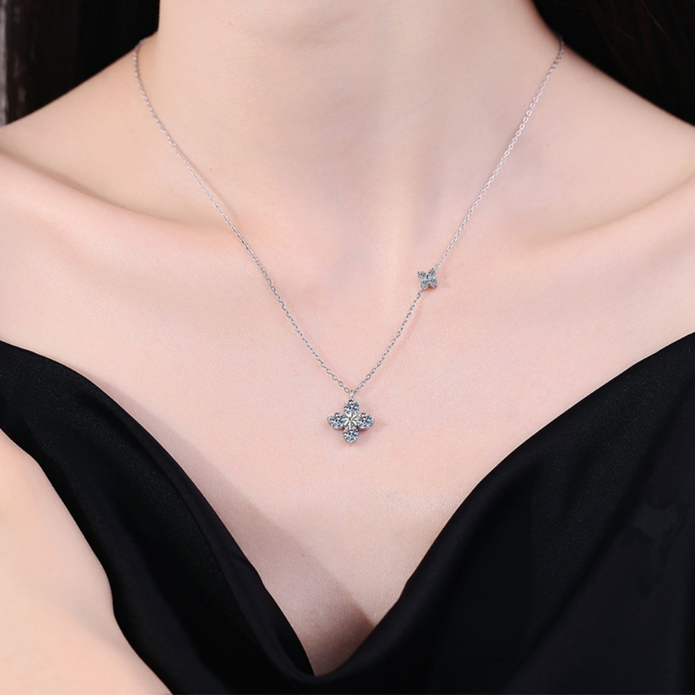 18k white gold 1.2ct moissanite diamond necklace